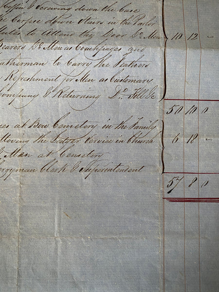 Antique 19th Century Undertaker & Coffin Makers Receipt Ephemera Dated 1860