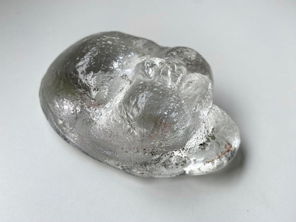 *RESERVED FOR ANDY* Curious Early 1900s End Of Day Glass Baby Face Death Mask - Source Vintage