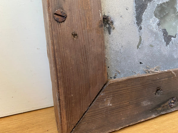 Scratch Built Make-Do Mirror Made From Scraps Of Wood - Source Vintage