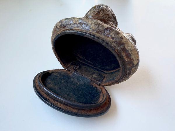 Antique 19th Century Victorian Novelty Papier Mache Snuff Box In The Form Of A Turd - Source Vintage