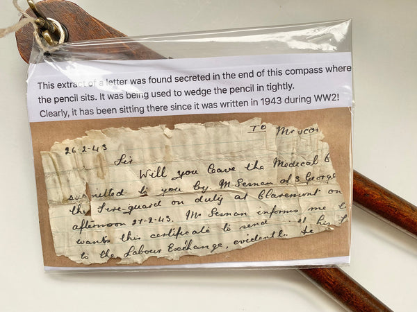 Large WW2 Fire Guard Treen Compass With A Surprise Find (Please Read) - Source Vintage