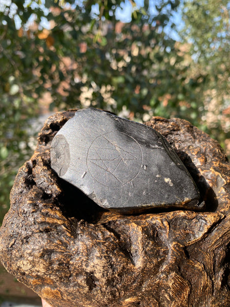 A Curious Whitby Jet Or Cannel Coal Object With A Mysterious Ritualistic Mark On The Back - Source Vintage