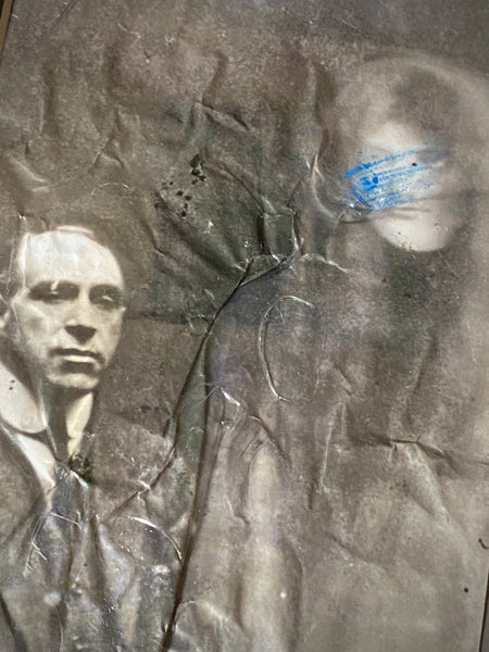 Framed Archival Photograph Display Documenting Physical Mediumship & Ectoplasm Phenomena
