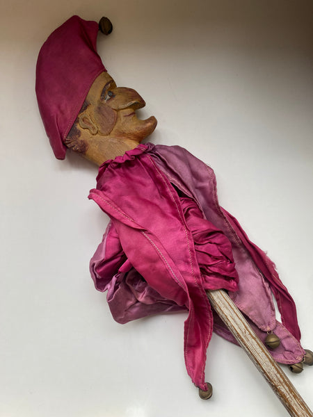 Early 20th Century Hand Carved & Painted Folk Art Wooden Marotte With Interesting Story - Source Vintage