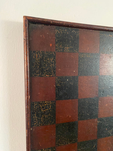 Antique Mid 19th Century Folk Art Chessboard / Checkers Board