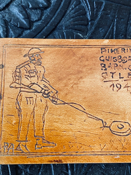 Folk Art Treen Case Relating To Britain’s First Ever Military Use Of A Bomb Squad With Local Yorkshire Interest - Source Vintage