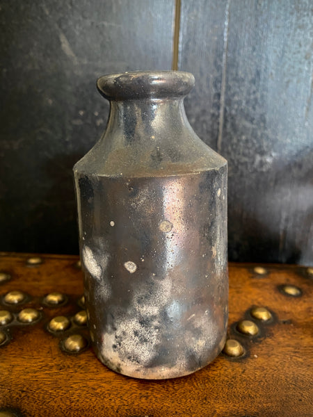 Interesting Antique Fire Damaged Stoneware Bottle - Source Vintage