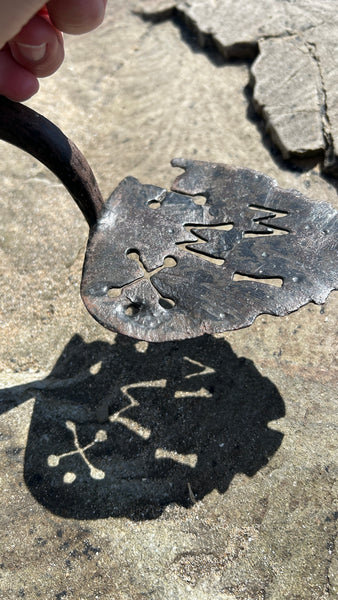 Rare 18th Century Door Handle Dated 1730, Initialled, With Protection Marks - Source Vintage