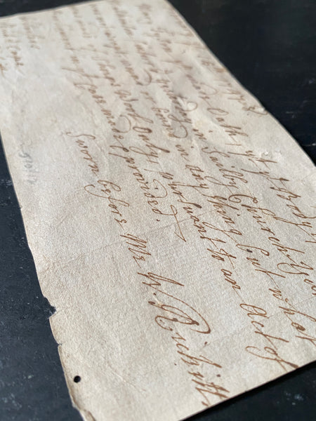 Rare Antique 18th Century Handwritten Sworn Statement Concerning The Body Of A Martin Mackinson & The Burying In Woollen Act