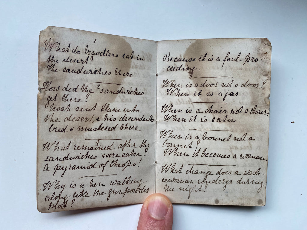 Hand Written Riddle Rare Antique 19th Century Miniature Handwritten Riddles Book Dated 186 ...