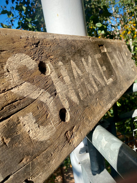 Primitive American Folk Art Shed Made ‘Snake Farm’ Sign - Source Vintage