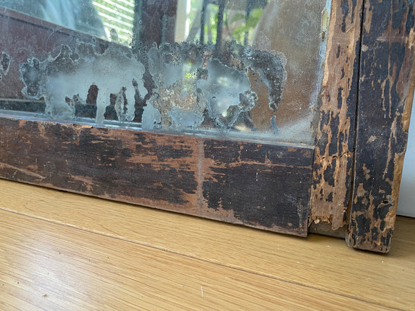 Scratch Built Make-Do Mirror Made From Scraps Of Wood - Source Vintage