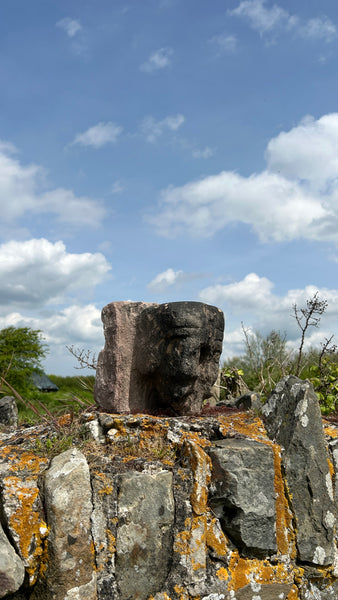 Magnificent Early 17th Century Carved Stone Head From The Out Houses Of Newton Old Hall, Derbyshire - Source Vintage
