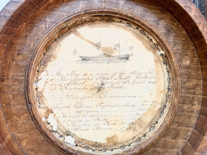 Rare Antique 19th Century Table Snuff Box Made From The Stern Of The Victoria & Albert Paddle Steamer