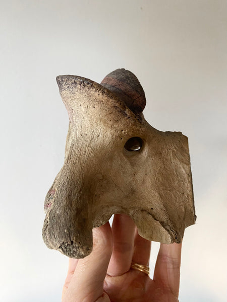 Rare Early 19th Century Sailor Folk Art Painted On Bone Vertebrae - Source Vintage