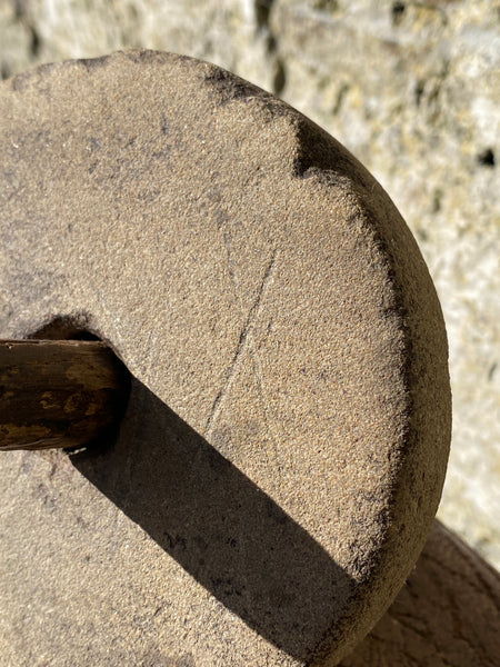Very Rare Antique 18th Century Millstone With Selection Of Apotropaic Marks/Witches Marks - Source Vintage