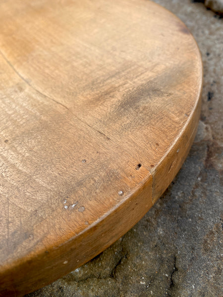 Curious 18th Century English Sycamore Platter With Burn Mark From An Iron c.1790 - Source Vintage