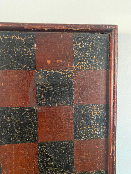 Antique Mid 19th Century Folk Art Chessboard / Checkers Board