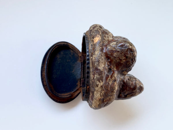 Antique 19th Century Victorian Novelty Papier Mache Snuff Box In The Form Of A Turd - Source Vintage