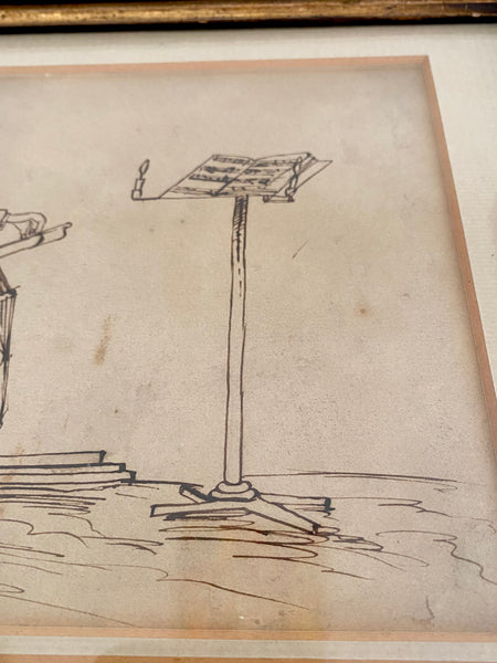 Rare Antique 18th-19th Century Drawing Of Sir George Armytage By Walter Fawkes A Descendant Of Guy Fawkes - Source Vintage