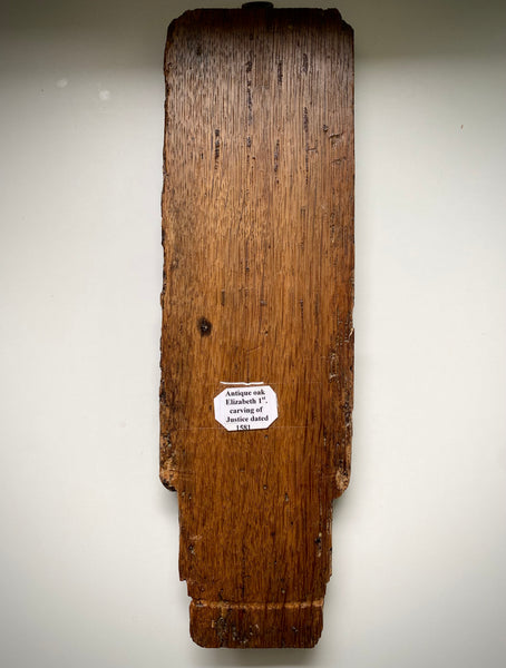 Rare Antique 16th Century Oak Carving Of Justice Dated 1581