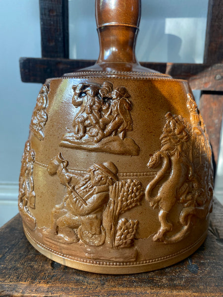 A Fine Example Of An Antique 19th Century Masonic Stoneware Whisky Jug - Source Vintage