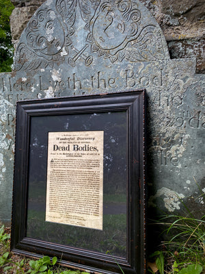 Rare Framed 1823 Broadside – Discovery of Human Remains in Louth Marketplace