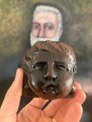 Antique 16th-17th Century Oak Figural Carving