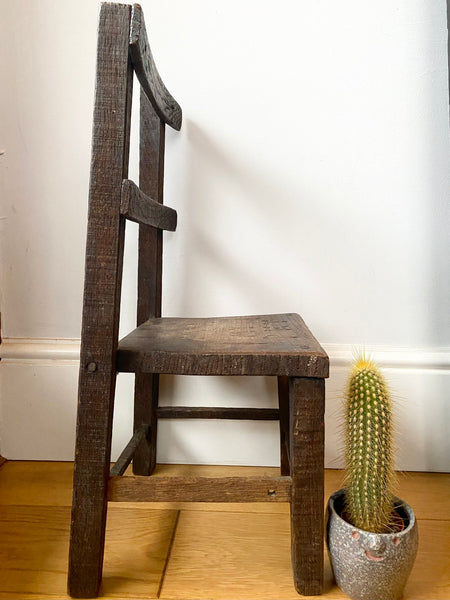 Antique Early 20th Century Folk Art Miniature Pet Chair - Source Vintage