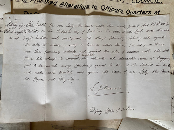 Curious Antique Victorian Collection Of Police Archives Inc. Police, Witness & Judicial Statements - Source Vintage