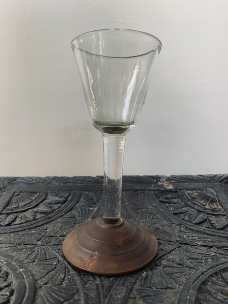 Rare Antique 18th Century Make-Do Period Repaired Drinking Glass