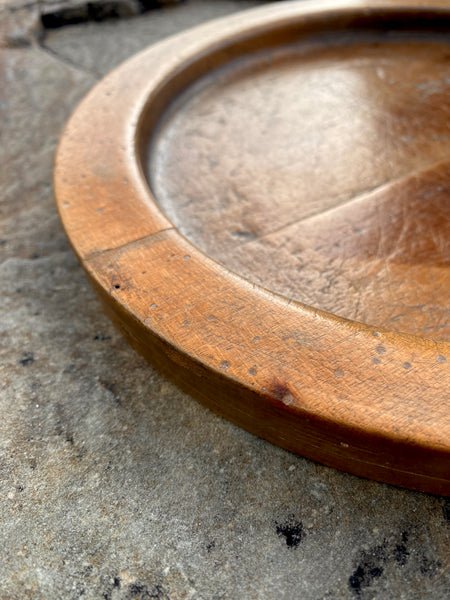 Curious 18th Century English Sycamore Platter With Burn Mark From An Iron c.1790 - Source Vintage