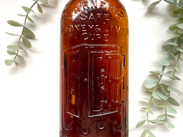 Rare 19th Century Folk Art Love Token Stippled Rochester NY Warner's Safe Kidney & Liver Cure Bottle Dated 1889 - Source Vintage