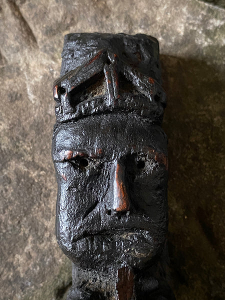 Rare Antique 16th Century Oak Carving With Folk Art Aesthetic From A Bizarre Sideboard From The East Anglia Region - Source Vintage