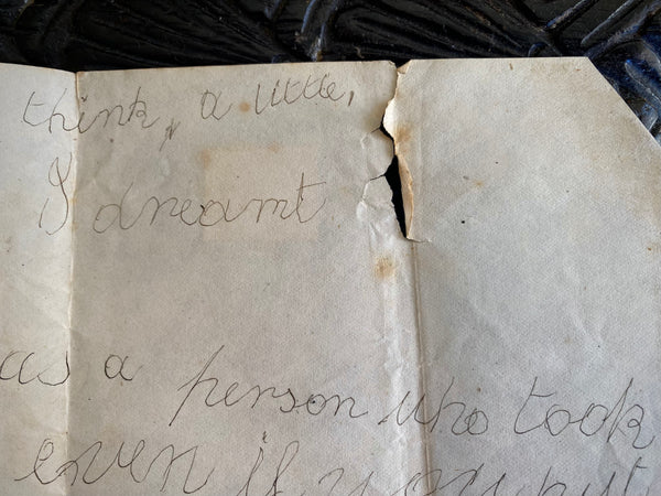 Antique 19th Century Handwritten Psychography Written In A Trance Like State c.1880 Occult Paranormal Spiritualism - Source Vintage