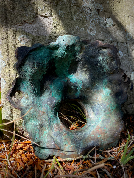 Antique Early 19th Century Bronze Green Man Water Spout