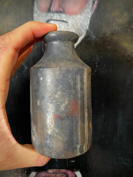 Interesting Antique Fire Damaged Stoneware Bottle - Source Vintage