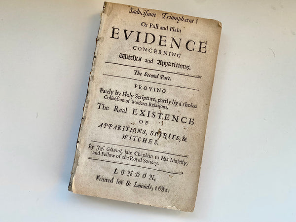 Antique Witchcraft Book Containing Plain Evidence Of Witches & Apparitions 1681 - Source Vintage