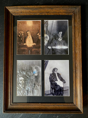 Framed Archival Photograph Display Documenting Physical Mediumship & Ectoplasm Phenomena