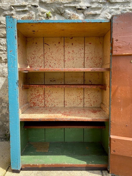 Rare Antique Early 19th Century Welsh Food Cupboard With Apotropaic Marian Mark & Hexafoil - Source Vintage
