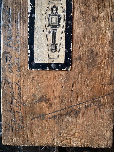 Rare Antique 19th Century Coffin Maker’s Sizing And Design Reference Template Board