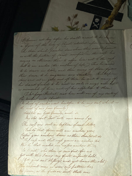 **RESERVED FOR CARSTEN** Antique Framed 19th Century Mourning Watercolour Signed & Dated 1872 + Associated Ephemera