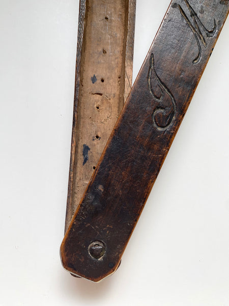 Rare Antique 17th Century Treen Quill Pen Case Initialled & Dated 1677