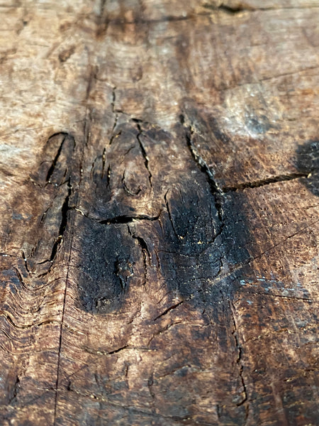 Rare Salvaged Antique 17th Century Solid Oak Inglenook Beam With Vast Collection Of Apotropaic Taper Burns
