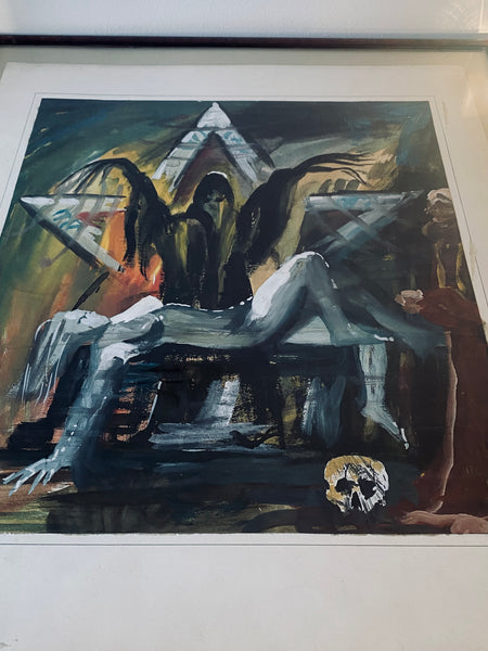 Rare Vintage 1950’s Death Painting Signed ‘HAP’ & Dated 1959 (Possible Hap Grieshaber) - Source Vintage
