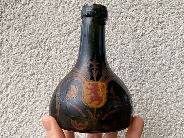 Rare Antique Folk Art Handpainted Dutch Gin Bottle Depicting A Ruler Of The Netherlands c.1820 - Source Vintage