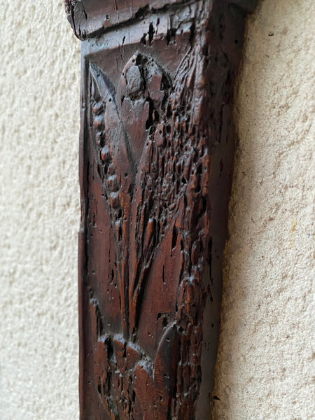 Antique 17th Century Carved Panel Depicting The ‘Green Man’