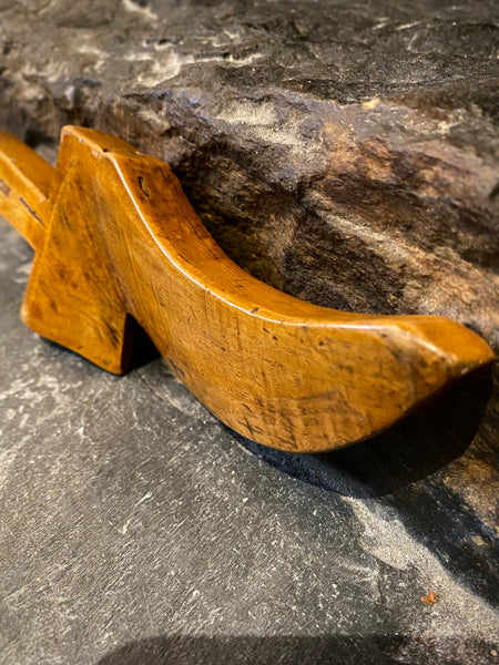 Antique Mid 19th Century Applewood Knitting Sheath With A Engraved Owner’s Name, ‘S. Smithson’, & Naive Image Of A Shoe - Source Vintage