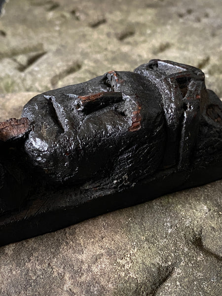 Rare Antique 16th Century Oak Carving With Folk Art Aesthetic From A Bizarre Sideboard From The East Anglia Region - Source Vintage