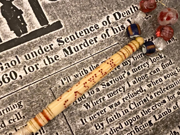 Extremely Rare Antique 19th Century Public Execution Souvenir Bobbin With Associated Documentation - Source Vintage